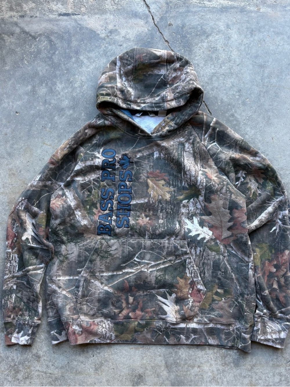 Bass Pro Shops Green and Brown Camo Pullover Hoodie